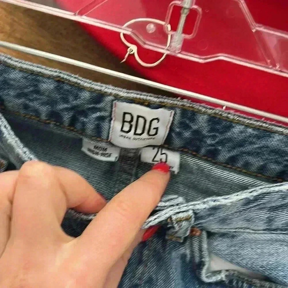 Vintage reworked jeans high rise mom fit smiley face patch - Picture 4 of 7